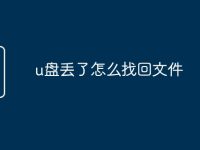u盘丢了怎么找回文件-路由网