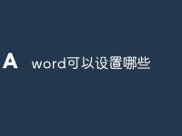 word可以设置哪些-路由网