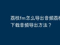 荔枝fm怎么导出音频荔枝fm下载音频导出方法?-路由网