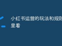小红书运营的玩法和规则在哪里看-路由网