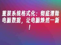 重装系统格式化:彻底清除电脑数据,让电脑焕然一新!-路由网