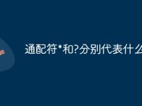 通配符*和?分别代表什么-路由网