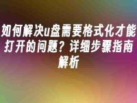 如何解决u盘需要格式化才能打开的问题？详细步骤指南解析-路由网