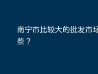 南宁市比较大的批发市场有哪些?-路由网