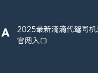 2025最新滴滴代驾司机注册官网入口-路由网