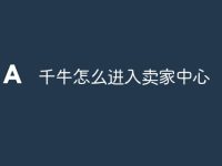 千牛怎么进入卖家中心-路由网