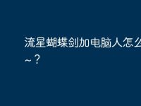 流星蝴蝶剑加电脑人怎么加？~？-路由网