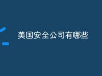 美国安全公司有哪些-路由网