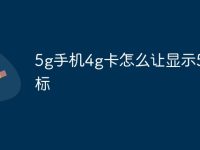 5g手机4g卡怎么让显示5g图标-路由网