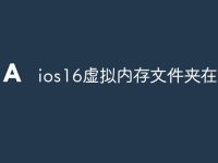 ios16虚拟内存文件夹在哪-路由网