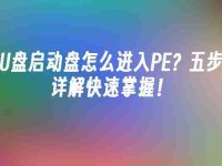 U盘启动盘怎么进入PE?五步详解快速掌握!-路由网