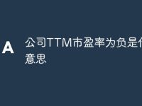 公司TTM市盈率为负是什么意思-路由网