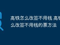 高铁怎么改签不用钱 高铁怎么改签不用钱的票方法-路由网
