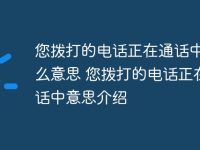 您拨打的电话正在通话中是什么意思 您拨打的电话正在通话中意思介绍-路由网