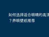如何选择适合眼睛的高清壁纸?养眼壁纸推荐-路由网