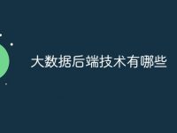 大数据后端技术有哪些-路由网