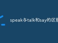 speak与talk和say的区别-路由网