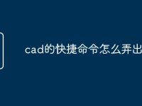 cad的快捷命令怎么弄出来-路由网