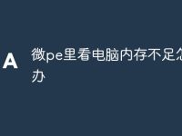 微pe里看电脑内存不足怎么办-路由网