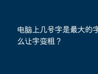 电脑上几号字是最大的字,怎么让字变粗?-路由网