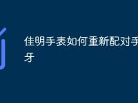 佳明手表如何重新配对手机蓝牙-路由网
