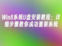 Win8系统U盘安装教程:详细步骤教你成功重装系统-路由网