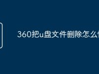 360把u盘文件删除怎么恢复-路由网