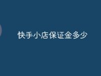 快手小店保证金多少-路由网