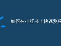 如何在小红书上快速涨粉-路由网