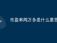 市盈率两万多是什么意思-路由网