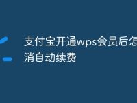 支付宝开通wps会员后怎么取消自动续费-路由网
