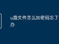 u盘文件怎么加密码忘了怎么办-路由网