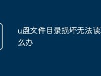 u盘文件目录损坏无法读取怎么办-路由网