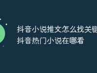 抖音小说推文怎么找关键词 抖音热门小说在哪看-路由网