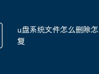 u盘系统文件怎么删除怎么恢复-路由网