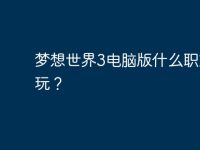 梦想世界3电脑版什么职业好玩?-路由网