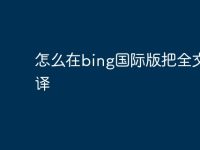 怎么在bing国际版把全文翻译-路由网