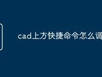 cad上方快捷命令怎么调出来-路由网
