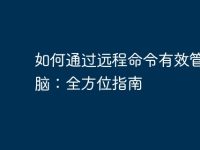 如何通过远程命令有效管理电脑：全方位指南-路由网