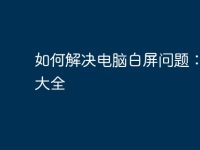 如何解决电脑白屏问题:维修大全-路由网