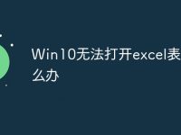 Win10无法打开excel表格怎么办-路由网