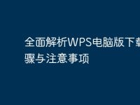 全面解析WPS电脑版下载：步骤与注意事项-路由网