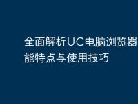全面解析UC电脑浏览器:功能特点与使用技巧-路由网
