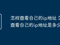 怎样查看自己的ip地址 怎么查看自己的ip地址是多少-路由网