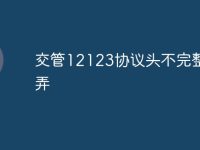 交管12123协议头不完整怎么弄-路由网