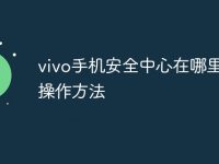 vivo手机安全中心在哪里打开操作方法-路由网