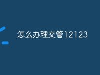怎么办理交管12123-路由网