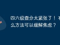 四六级查分太紧张了！ 有什么方法可以缓解焦虑？-路由网