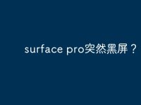 surface pro突然黑屏?-路由网