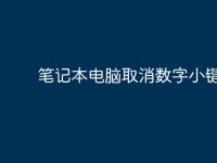 笔记本电脑取消数字小键盘？-路由网